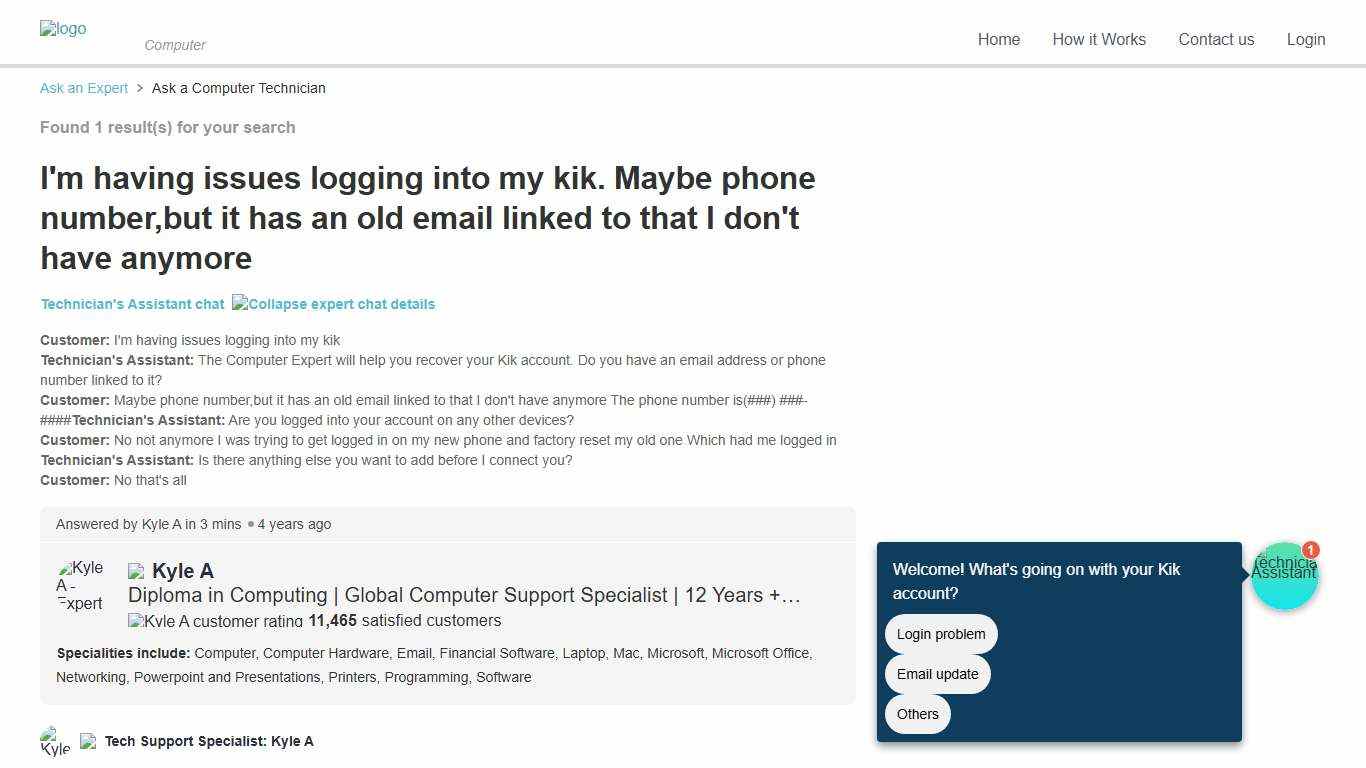 I'm having issues logging into my kik. Maybe phone number,but it has an old email linked to that I don't have anymore