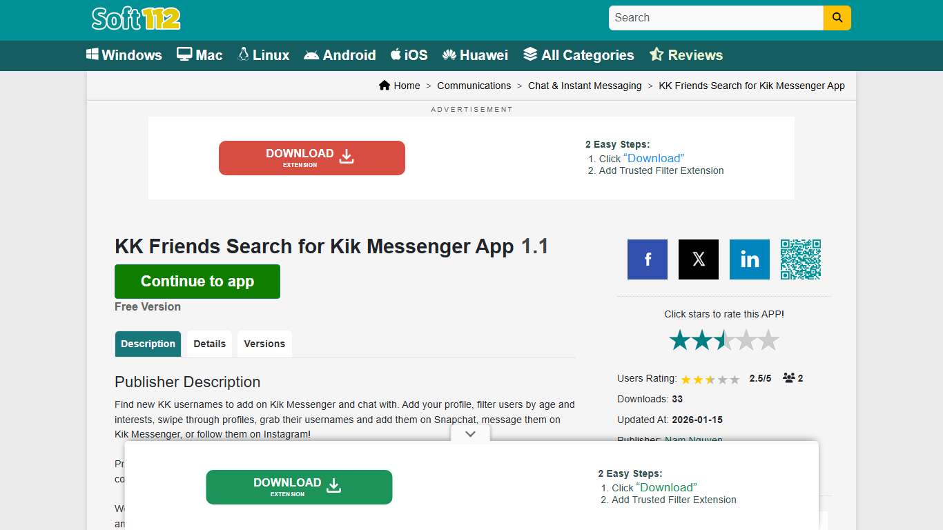 KK Friends Search for Kik Messenger... Free Download